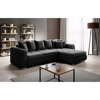 Sedací souprava Rohová sedací souprava DAFNI MINI - černá / šedá, pravý roh