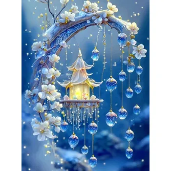 Diamantové malování Diamantové malování/Homfun - Lucernička a křišťálové závěsné kamínky