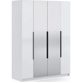 Šatní skříň Šatní skříň se zrcadlem 180/60 AUREN - lesklá bílá