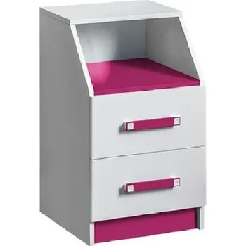 Zásuvkový kontejner Úložný prostor s šuplíky SINCE - bílý / růžový