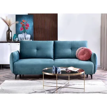 Pohovka Rozkládací pohovka MIGDALIA - tyrkysová / černá