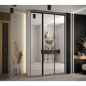 Šatní skříň Šatní skříň ASIRI 2 - 150/45 cm, bílá / černá