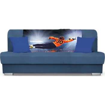 Pohovka Rozkládací pohovka BIRMA - modrá / fotbal