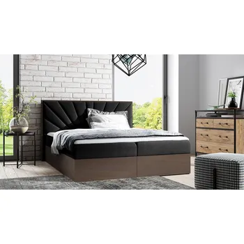 Postel Kontinentální postel 160x200 CHANTELLE 7 - tmavý dub / grafitová + topper ZDARMA