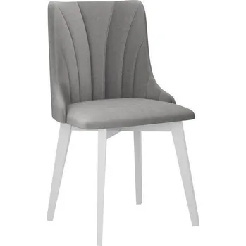 Jídelní židle Čalouněná židle do jídelny AFTON 10 - bílá / světlá šedá