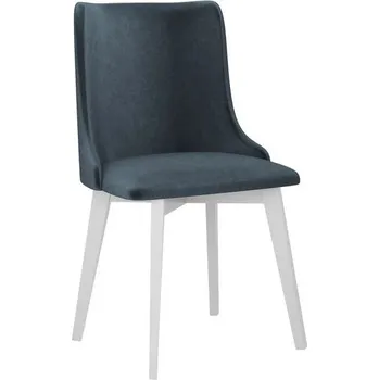 Jídelní židle Čalouněná židle do kuchyně AFTON 9 - bílá / modrá