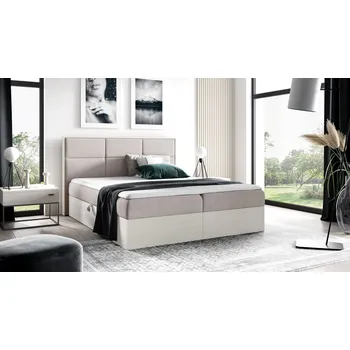 Postel Kontinentální postel 140x200 CHANTELLE 2 - nordic teak / béžová + topper ZDARMA