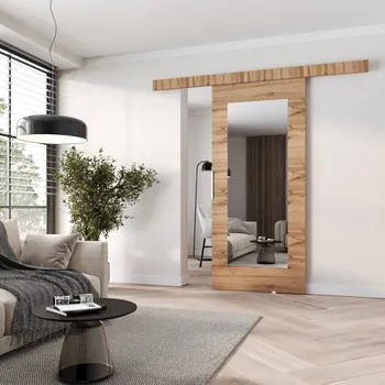 Interiérové dveře Posuvné dveře se zrcadlem BARRET 9 - 106 cm, dub wotan