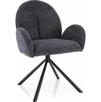 Jídelní židle Čalouněná otočná židle SAKURA - tmavě šedá / černá