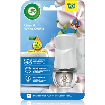Osvěžovač vzduchu Air Wick Linen & White Orchid elektrický osvěžovač vzduchu s náplní 19 ml