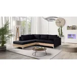 Rohová sedací souprava CHOWAN 3 - černá / dub artisan, levý roh