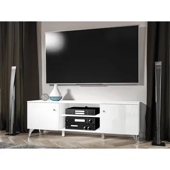 Televizní stolek Televizní stolek BONZAI - lesklý bílý / bílý