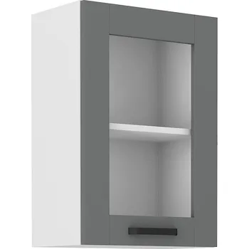 Kuchyňská linka Horní prosklená skříňka LAILI - šířka 40 cm, šedá / bílá