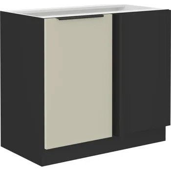 Kuchyňská skříňka Prodloužená rohová skříňka AGAFIJA - 105 cm, cashmere / černá