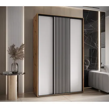 Šatní skříň Šatní skříň BAYLIN 1 - 150/60 cm, dub artisan / bílá / černá