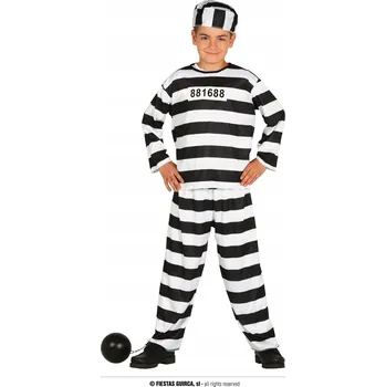 Karnevalový kostým VĚZEŇ ZATČENÝ ZLOČINEC KOSTÝM 125-135