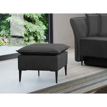 Taburet Taburetka KURI - tmavá šedá / černé nožky