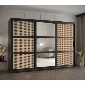 Šatní skříň Šatní skříň HALIMA 2 - 250 cm, černá / černá