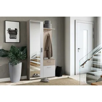 Předsíňová stěna Nábytek do předsíně BAZIL - dub sonoma / bílý