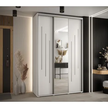 Šatní skříň Šatní skříň ASIRI 9 - 160/45 cm, bílá / stříbrná