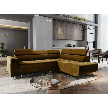 Sedací souprava Rozkládací rohová sedačka SABRINA - medová