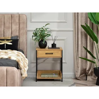 Noční stolek Noční stolek FELIPE - dub / černý