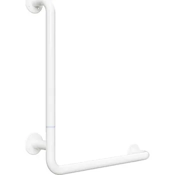 Madlo do koupelny Bemeta Design HELP: Nástěnné opěrné držadlo levé skládané bez krytky, 680 mm, bílé - 301154074