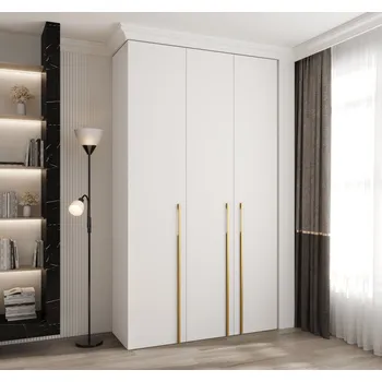 Šatní skříň Šatní skříň s policemi 140/40 LORENA 3 - bílá / zlatá