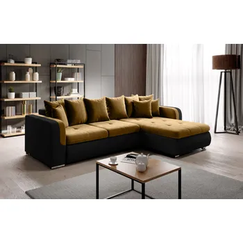 Sedací souprava Rohová sedací souprava DAFNI MINI - černá / hořčicová, pravý roh