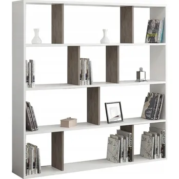 regál Stojící regál Bílý Hnědý na knihy 145 cm Moderní styl KANCELÁŘSKÝ HODBI DOMOV