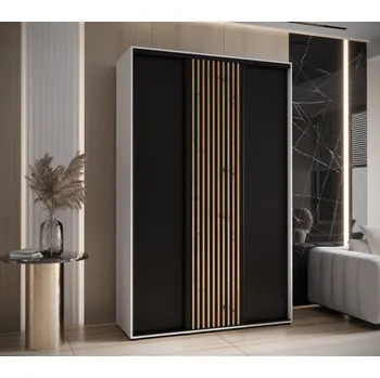 Šatní skříň Šatní skříň FIDELIA 1 - 160/60 cm, bílá / černá / dub artisan