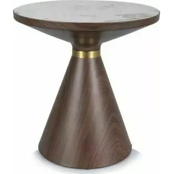 Toaletní stolek Odkládací stolek EDSON - bílý mramor / hnědý