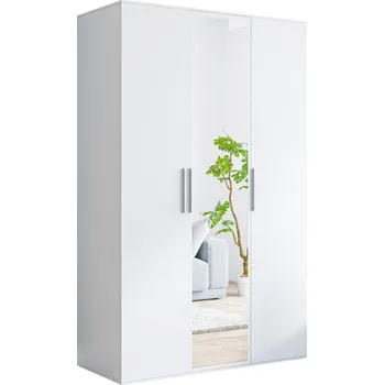 Šatní skříň Třídveřová šatní skříň PETINA - 120 cm, bílá