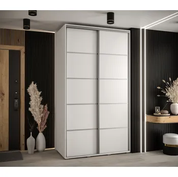 Šatní skříň Šatní skříň YVONA 4 - 130/60 cm, bílá / stříbrná