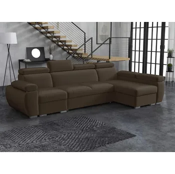 Sedací souprava Sedačka s úložným prostorem ORITUKO - hnědá, pravý roh