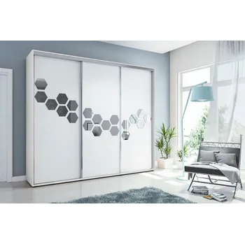 Šatní skříň Šatní skříň 278/215 JUAN se zdobením - bílá