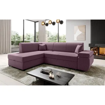 Sedací souprava Sedací souprava s úložným prostorem FANETTE - fialová, levý roh