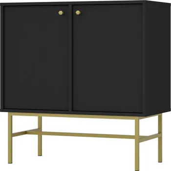 Komoda Úzká komoda IROS 3 - grafitově černá / zlatá