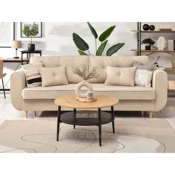 Konferenční stolek Kulatý konferenční stolek TODOR - dub / černý