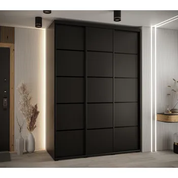 Šatní skříň Šatní skříň YVONA 4 - 170/60 cm, černá / černá