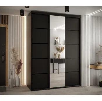 Šatní skříň Šatní skříň YVONA 5 - 180/60 cm, černá / černá