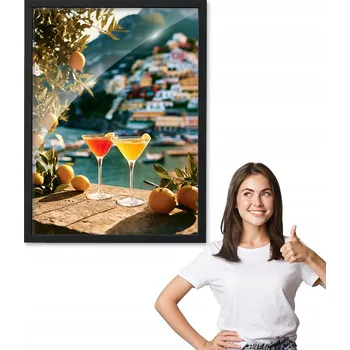 Obraz Obraz s rámem vzor LETNÍ NÁPOJE + černý rámeček 30x40 do kuchyně, jídelny