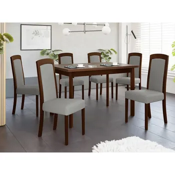 Jídelní stůl Nábytek do jídelny 6+1 ADELBITE 11 - ořech / šedý