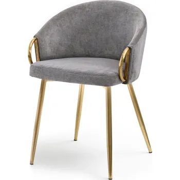 Jídelní židle Jídelní židle FINBAR - šedá / zlatá