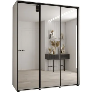 Šatní skříň Šatní skříň YVONA 2 - 200/60 cm, bílá / černá