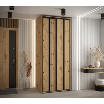 Šatní skříň Šatní skříň YVONA 6 - 120/60 cm, dub artisan / černá