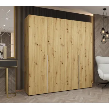 Šatní skříň Šatní skříň 200 cm BETULA - dub artisan / stříbrná