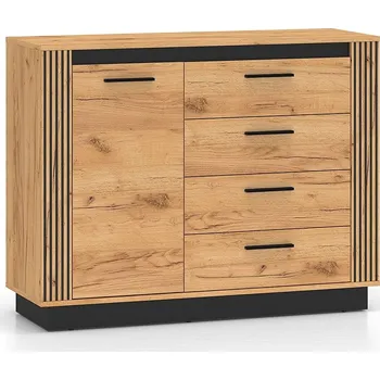 Komoda Kombinovaná komoda MING - dub craft zlatý / černá