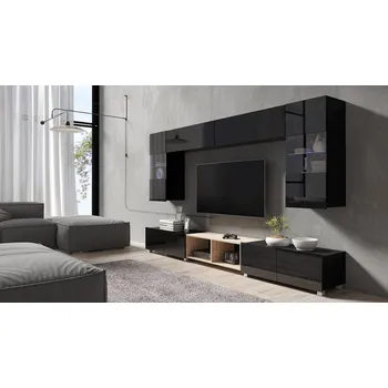 Obývací stěna Obývací stěna CHEMUNG 21 - dub artisan / lesklá černá