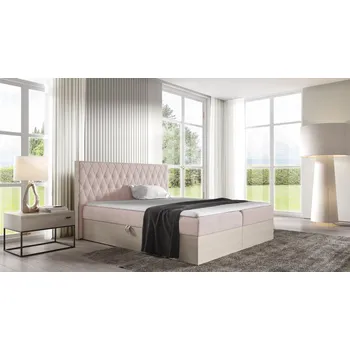 Postel Kontinentální postel 180x200 CHANTELLE 6 - nordic teak / růžová + topper ZDARMA